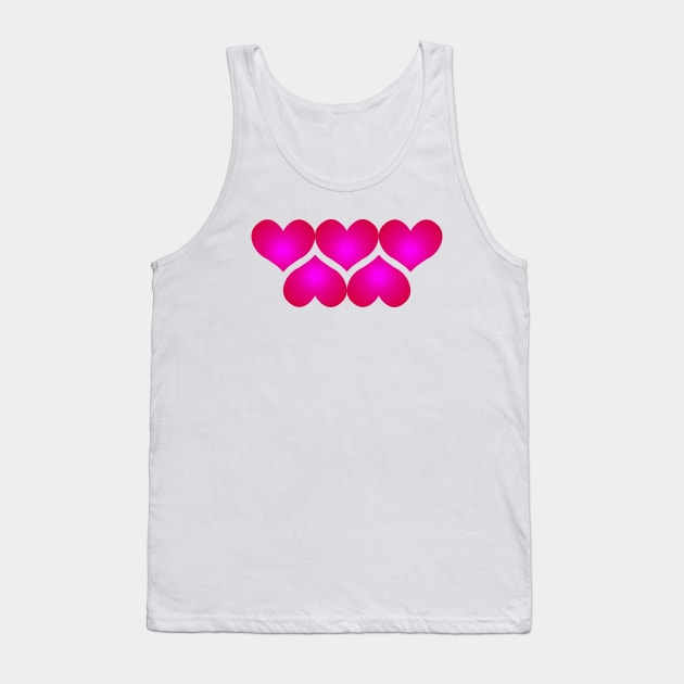 Hearts, Hearts, Hearts - In the Pink Tank Top by RawSunArt